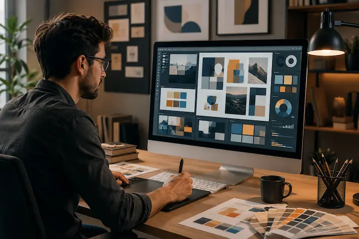 Equipe analisando diretrizes estratégicas e processos organizacionais para campanhas digitais.