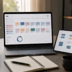 Planejamento de estratégias de conteúdo para criadores digitais em redes sociais com calendário editorial e organização de publicações.
